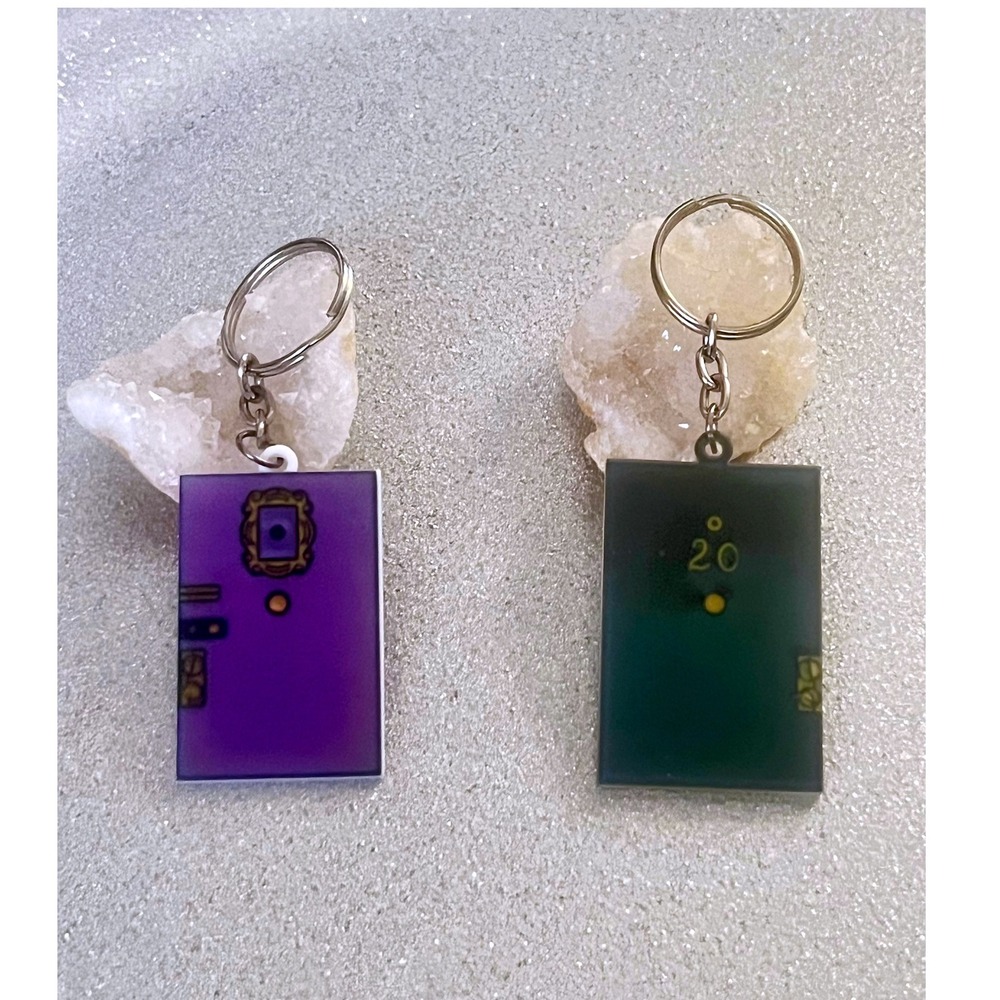 Set of 2-Friends TV Show Door Keychains, Monica's Apartment & Chandler's #20-New